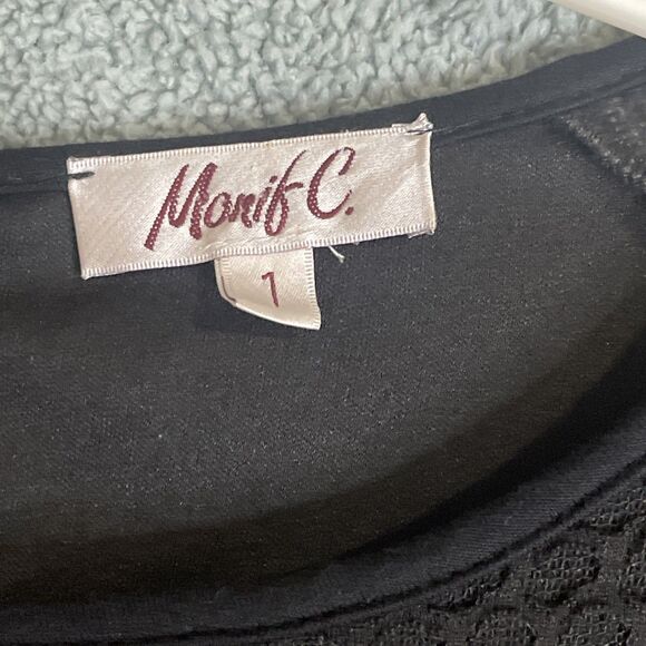 Monif C Dress‎ Womens 1X Black Sheath Half Sleeve Knee Length Cocktail Career - Picture 8 of 12